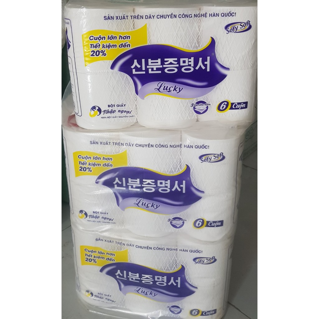 1 lỐC 6 CUỘN Giấy Vệ Sinh Hàn Quốc không lõi ❖6 CUỘN TRẮNG❖