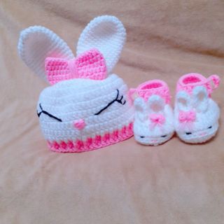 Giày nón tai thỏ móc len handmade