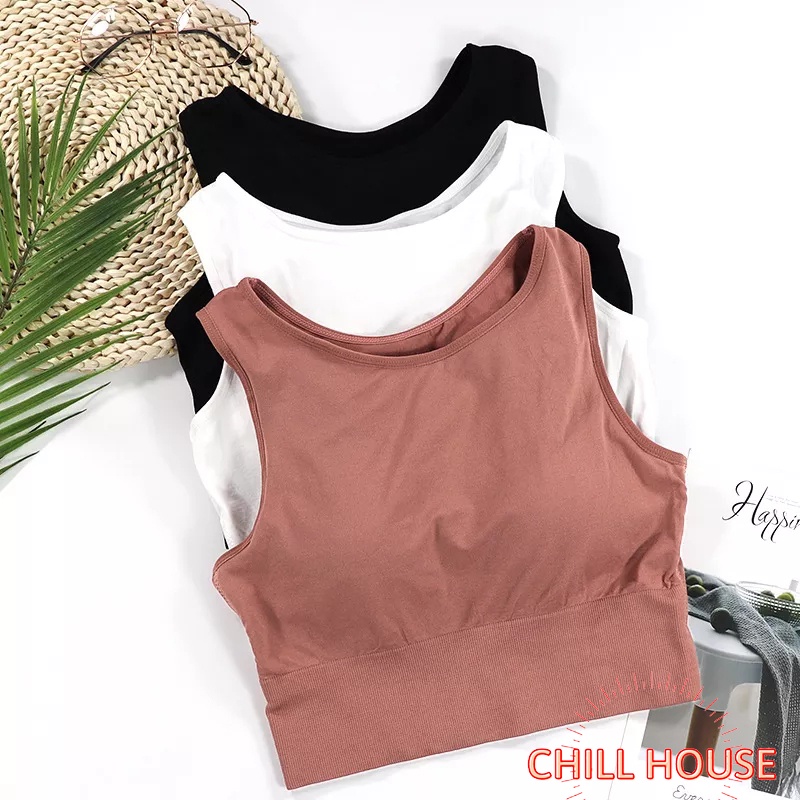 ÁO BRA CROPTOP 3 LỖ COTTON MỀM MẠI 3 MÀU THỜI TRANG B601 - CHILL HOUSE
