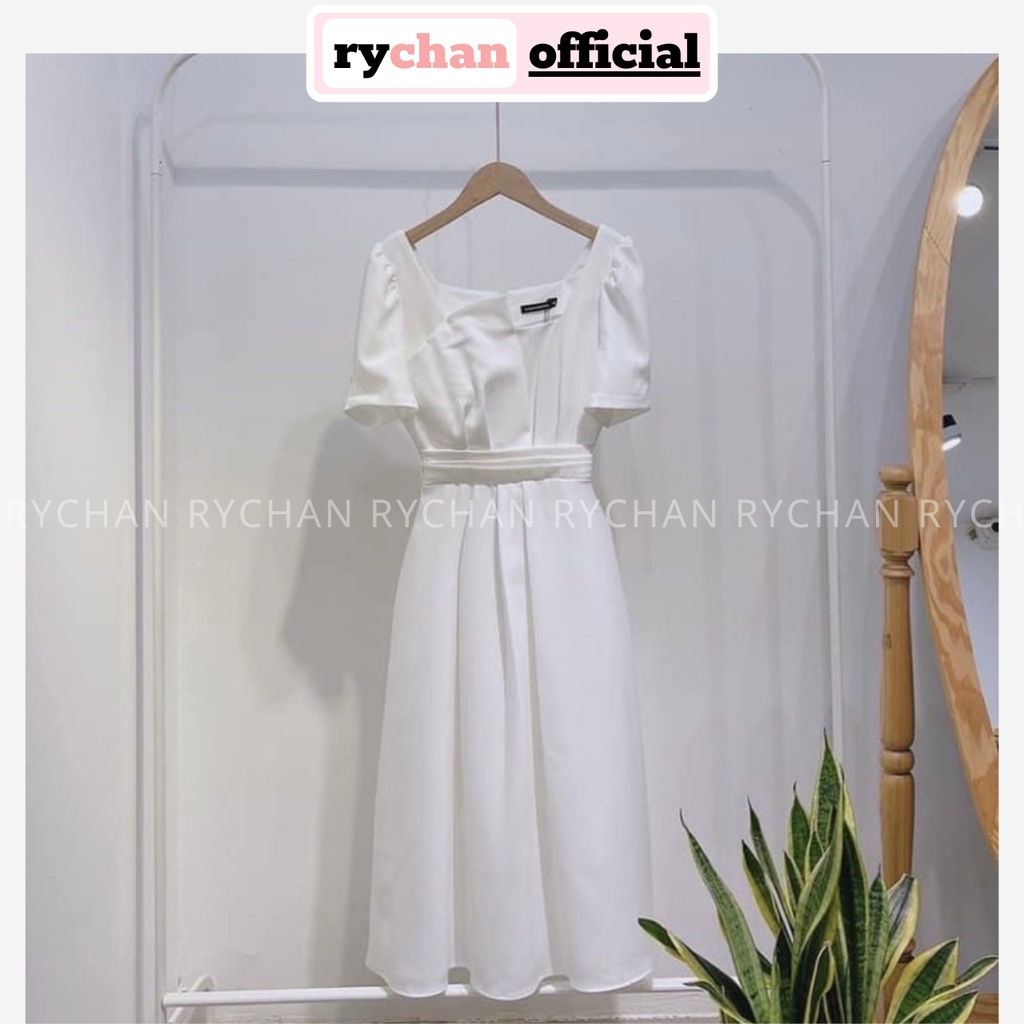 Đầm Nữ Dự Tiệc Dáng Dài Cổ Tầng Tay Bo Thắt Eo Màu Trắng Style Nàng Thơ [ẢNH THẬT CUỐI] - DX9900