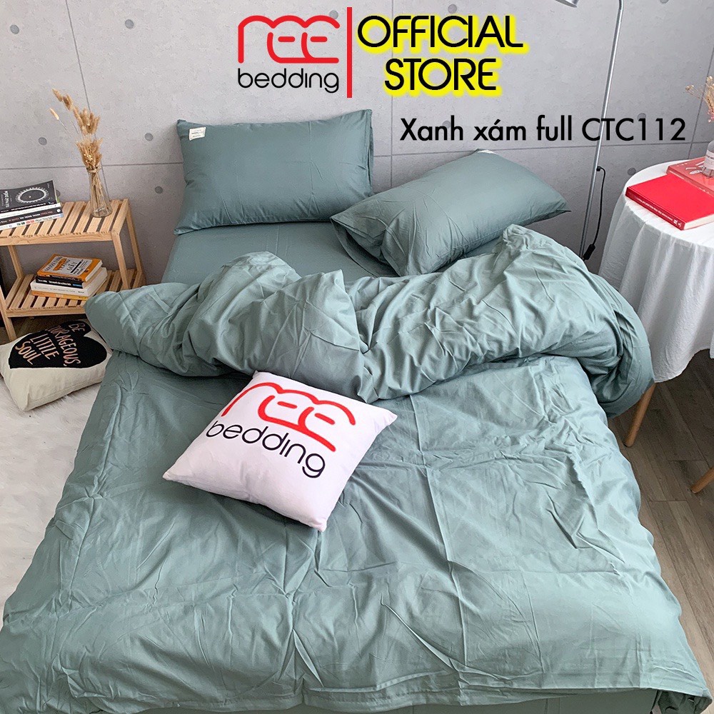 Bộ chăn ga gối 5 món Cotton TC trơn kèm vỏ ôm REE Bedding đủ size giường nệm 1m2, 1m4, 1m6, 1m8, 2m | BigBuy360 - bigbuy360.vn