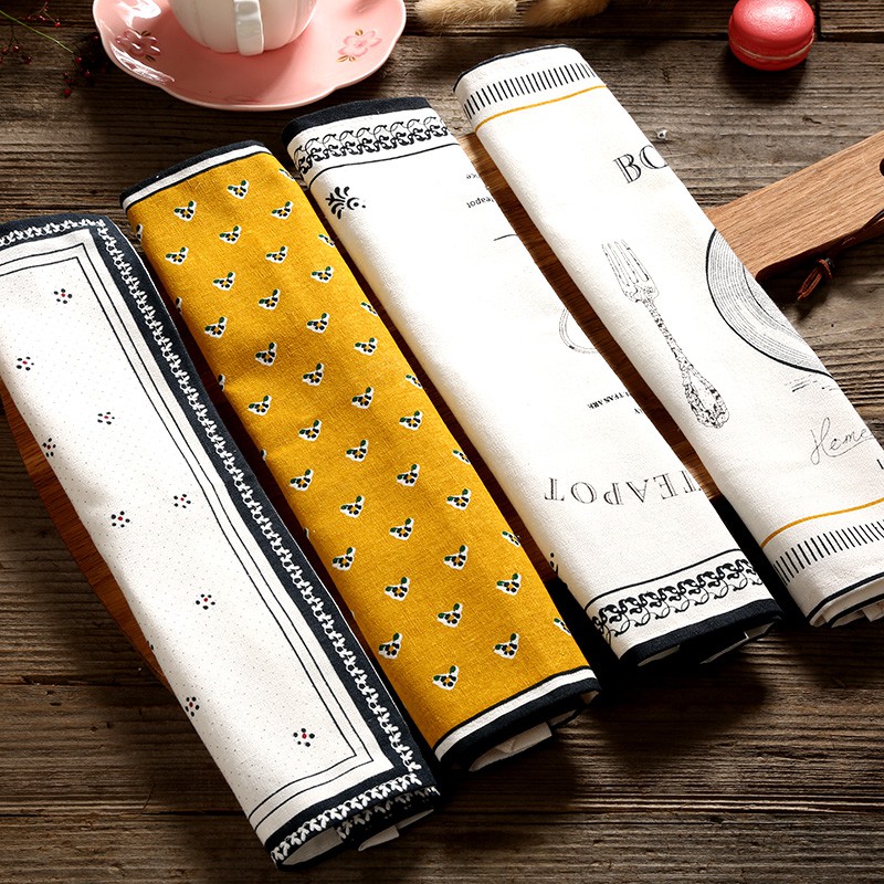 Khăn trải bàn 100% cotton với 4 họa tiết độc đáo đa năng 30x32cm