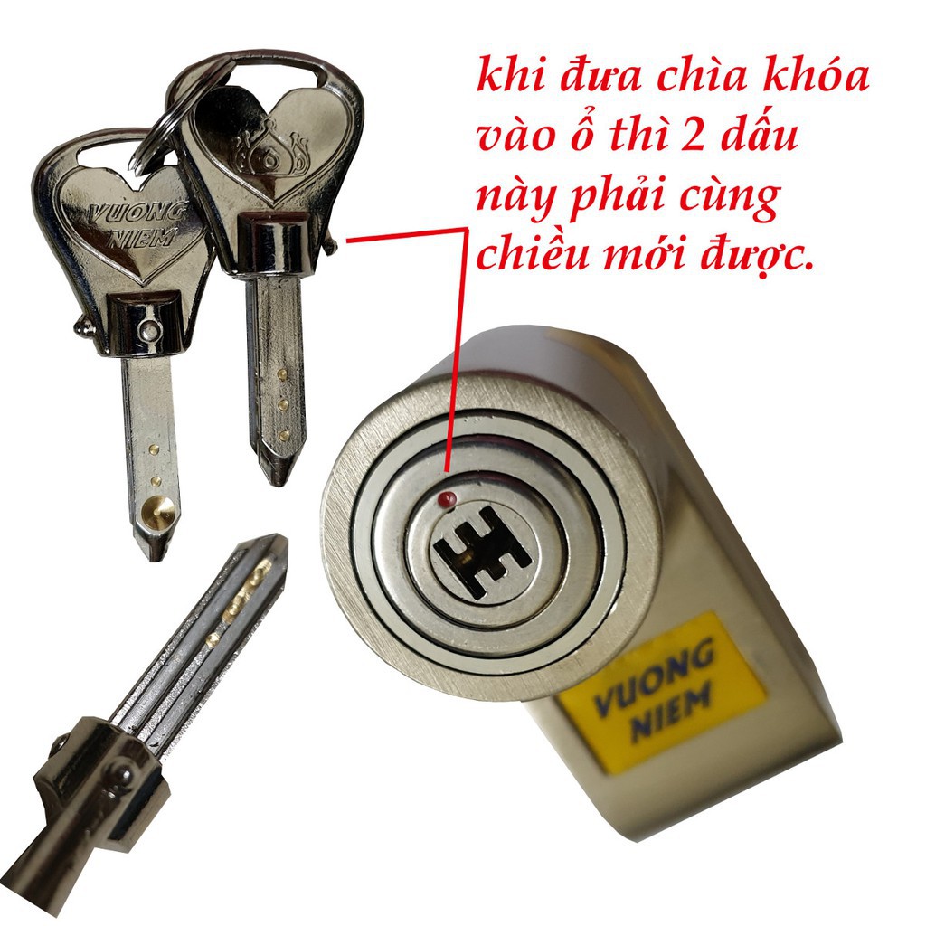Ổ Khóa Đĩa Vương Niệm Lớn + Dây Khóa Cổ Tay Xuống Đĩa (Chín Hãng)