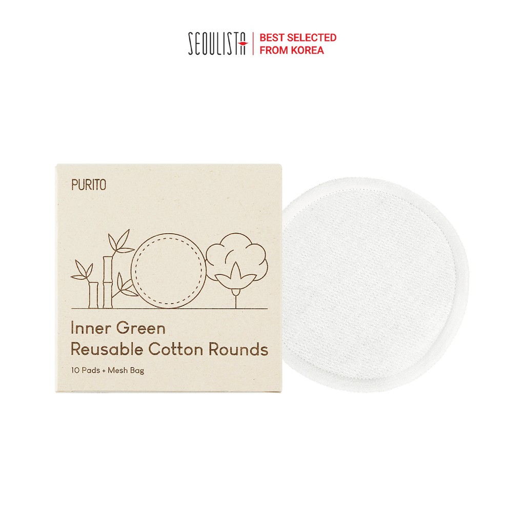 Bông dưỡng da PURITO Inner Green Reusable Cotton Rounds