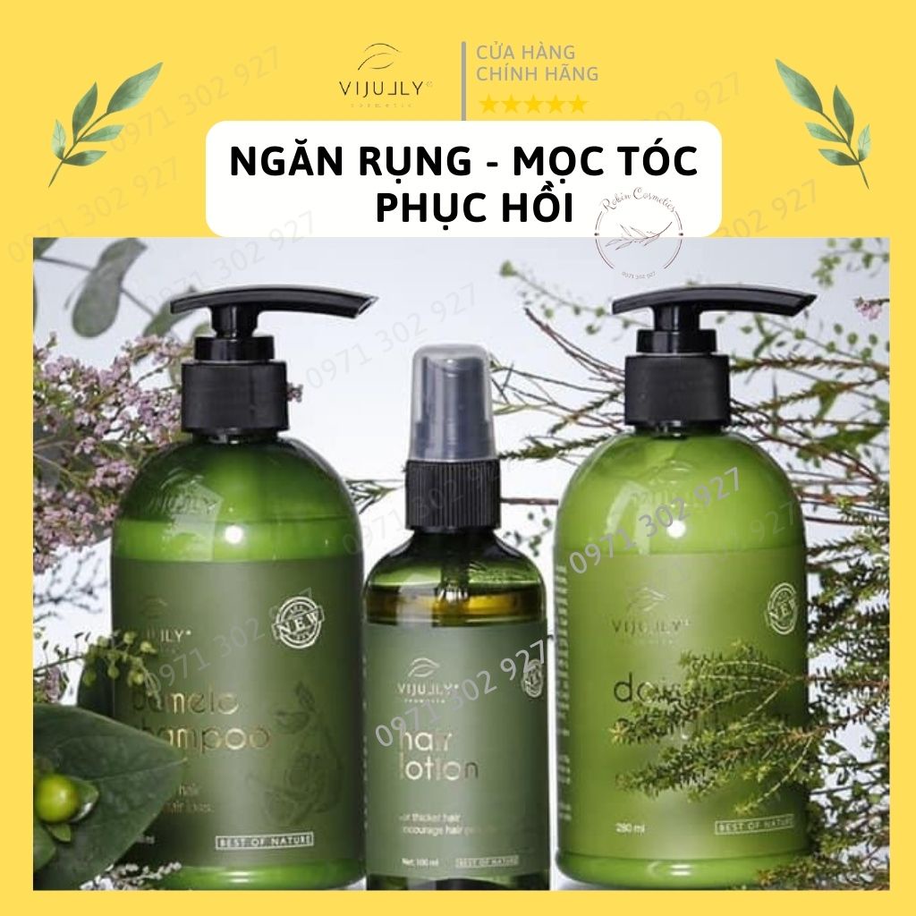 [NGĂN RỤNG HOÀN HẢO] Combo Mọc Tóc - Chăm Sóc Tóc Tinh Dầu Bưởi Vi Jully KÍCH MỌC TÓC - GIẢM RỤNG TÓC