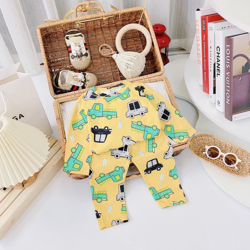 Combo 2 bộ Cotton cho bé trai /bé gái từ 8-18kg màu ngẫu nhiên