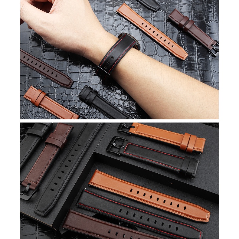 Dây Đeo Bằng Da Chống Thấm Nước Cho Đồng Hồ Thông Minh Xiaomi S1