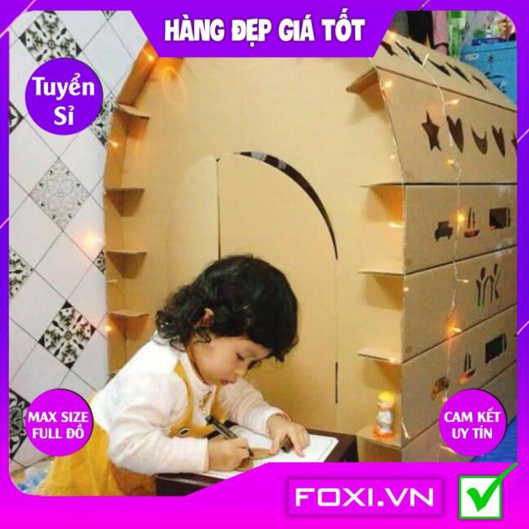 Nhà bìa carton cho bé Foxi-Chất liệu carton 5-7 lớp siêu bền-Chịu lực tốt-Giúp bé tăng khả năng sáng tạo và thích nghi