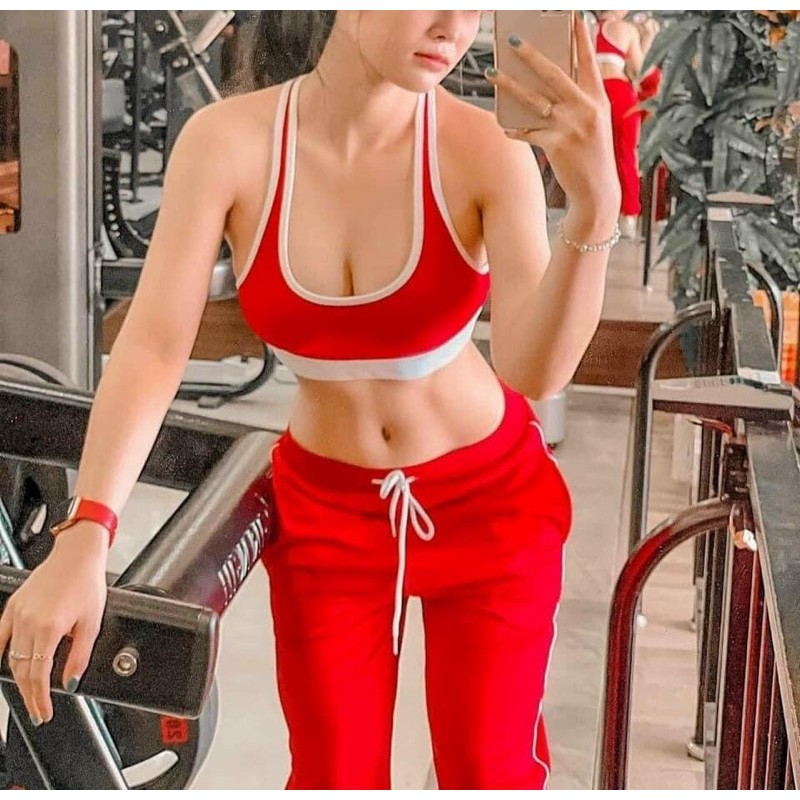 Set Dài Joger Tập Thể Thao Viền Trắng, Đen Siêu Hot, Chất Thun Mịn, Đẹp