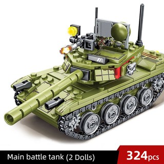 Lắp ghép Mô hình Tank Army Sembo 105514 xe tank Main Battle Tank 2 dolls 85 chiến đấu chủ lực