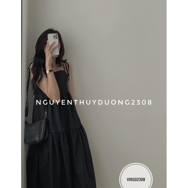 Váy 2 dây cột nơ voan tơ bồng bềnh xinh yêu/Đầm 2 dây VOAN TƠ