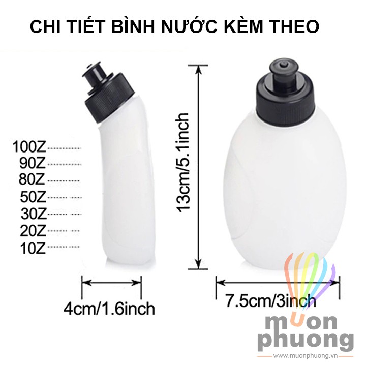 [FRSHIP 20K] Túi đeo hông thể thao chạy bộ đạp xe kèm 2 bình nước - [MUÔN PHƯƠNG SHOP]