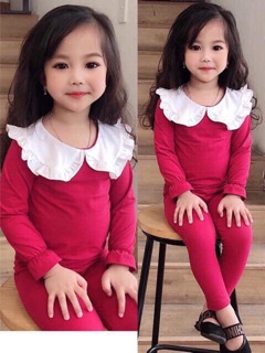 Bộ ngủ cổ bèo cho bé.