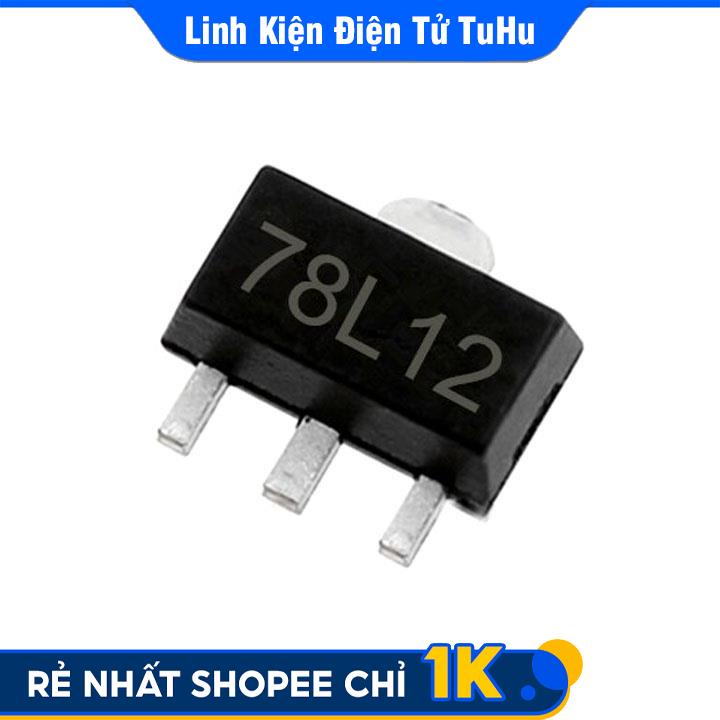 Linh Kiện IC Ổn Áp Nguồn 12V 78L12 0.1A SOT-89 Chân Dán