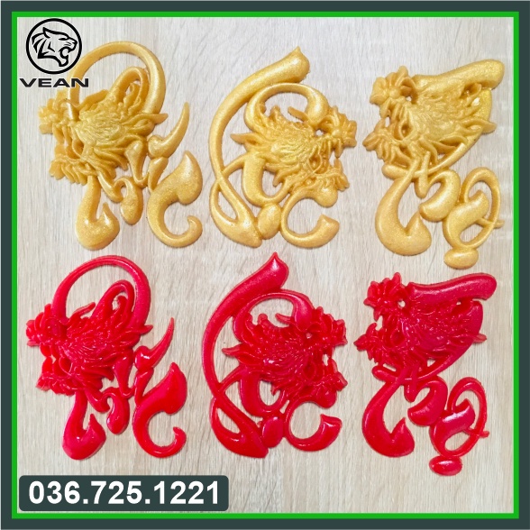 Chữ thư pháp nổi 3d, ✨FreeShip Extra✨, Hình Rồng (Phúc, Lộc, Thọ), chất liệu nhựa dẻo, không phai màu.