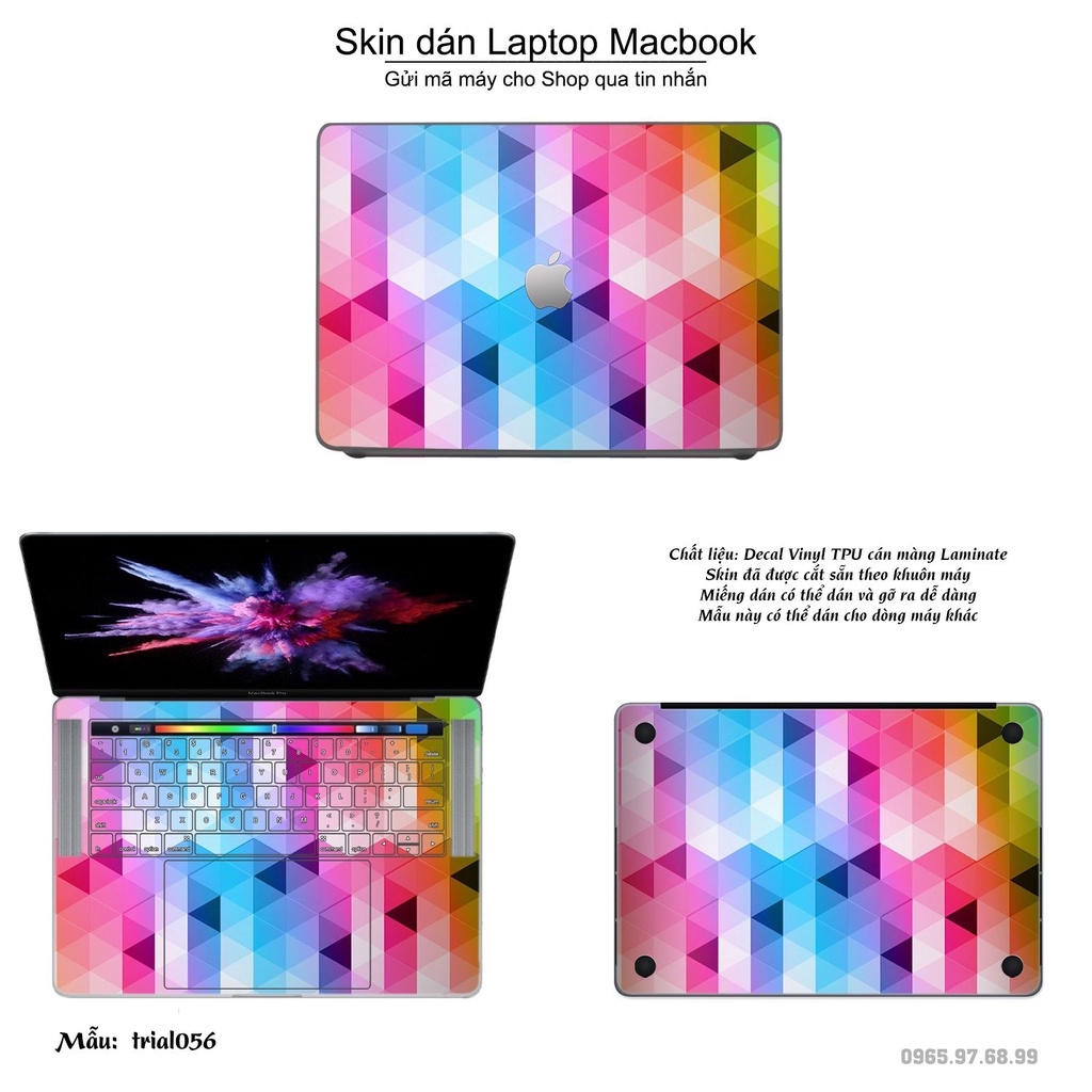 Skin dán Macbook mẫu Đa giác (đã cắt sẵn, inbox mã máy cho shop)