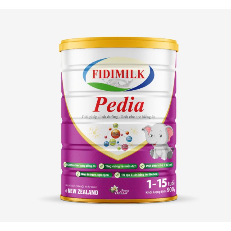 (Thanh lý lon sữa bị móp) Sữa bột Fidimilk Pedia 900g