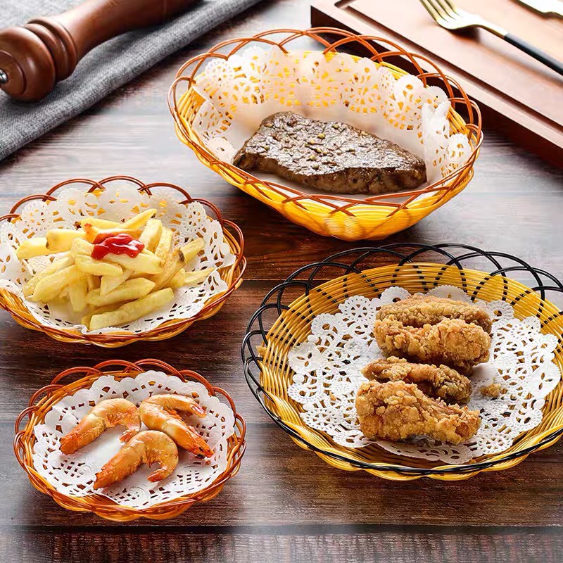 Giấy Thấm Dầu Thực Phẩm Đồ Ăn Chiên Rán 140 Tờ Giấy Thấm Dầu Ăn Lót Nồi Chiên Không Dầu Viền Hoa Đục Lỗ Đa Năng Tiện Lợi