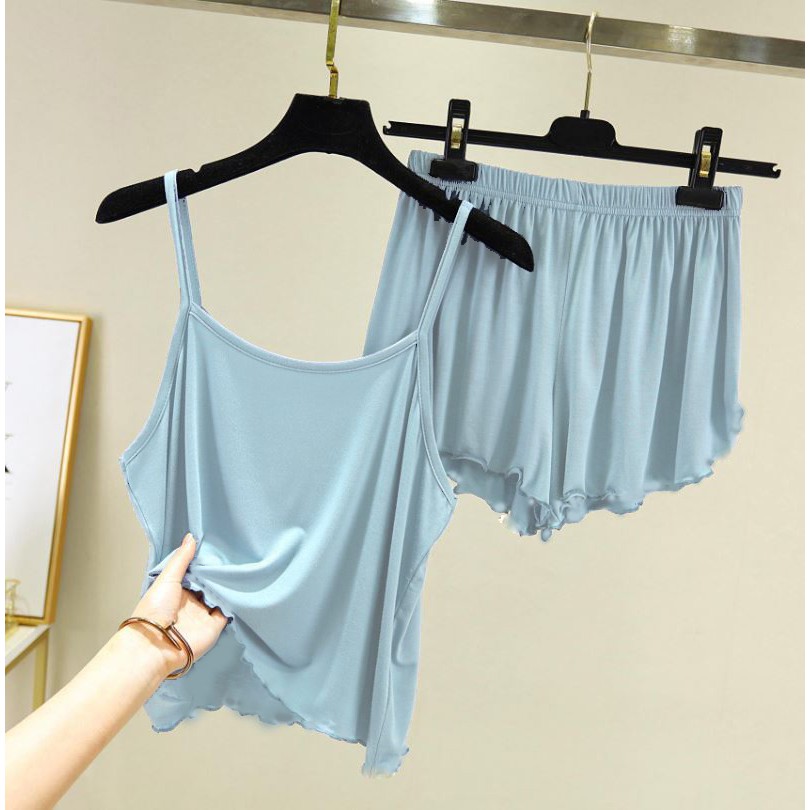 Bộ Ngủ Nữ 2 Dây Thun Cotton Thoáng Mát | BigBuy360 - bigbuy360.vn