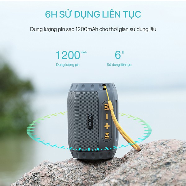 Loa Bluetooth ACOME A2 Công Suất 5W - Hỗ Trợ Kết Nối MicroSD USB Nghe FM - Playtime 6H