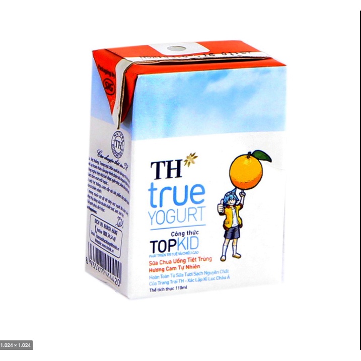 Sữa TH Yogurt Topkid vị Cam, Dâu, Chuối lốc 4 hộp 110ml