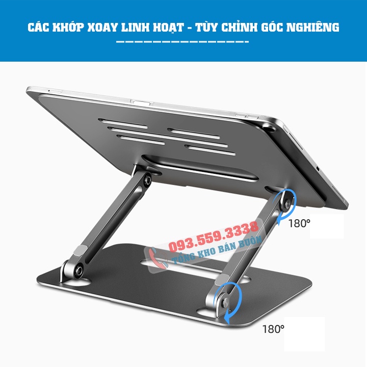 Giá đỡ laptop tablet bằng nhôm P43 / P43S 11 - 17.3 Inch - Đế tản nhiệt nâng Macbook - máy tính bảng - Ipad