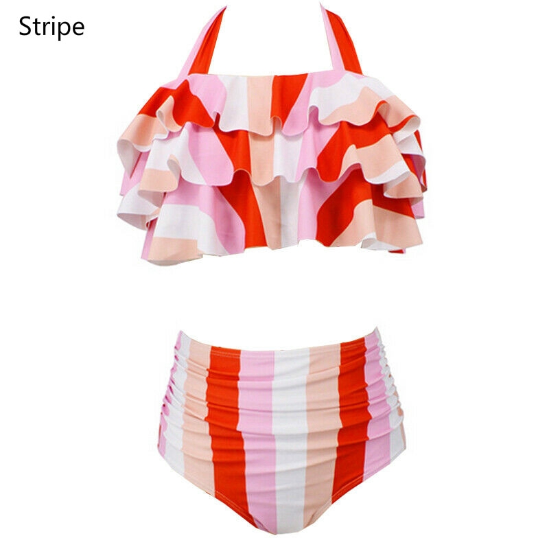 Bikini lưng cao màu trơn thiết kế hợp thời trang cho phái nữ