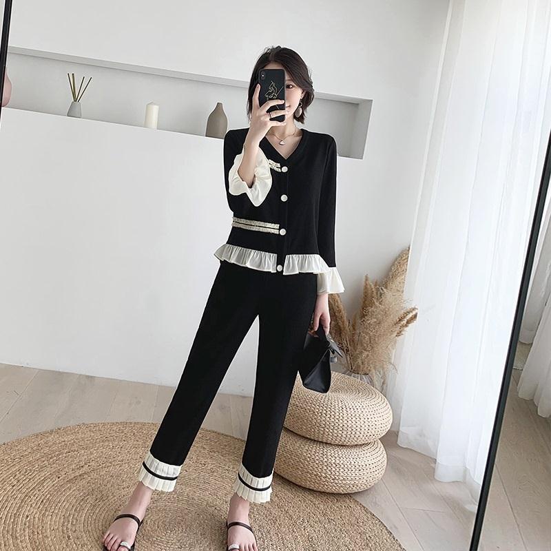 Set áo thun dài tay + quần dài thời trang nữ