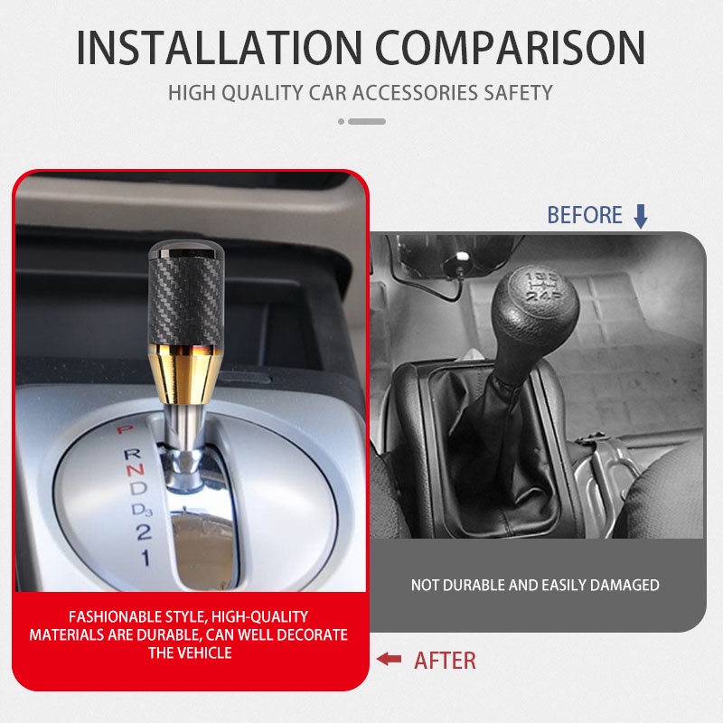 Bằng Sợi Carbon nắp cần sang số ô tô Núm gạt cần số xe hơi thủ công tự động 1chiếc 8cm thông dụng tay nắm cần gạt số ô tô đầu cần số ô tô trang trí bảo vệ an phụ kiện nội thất ô tô