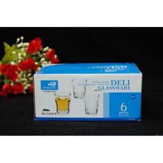 Bộ 6 chén thủy tinh nhỏ uống rượu