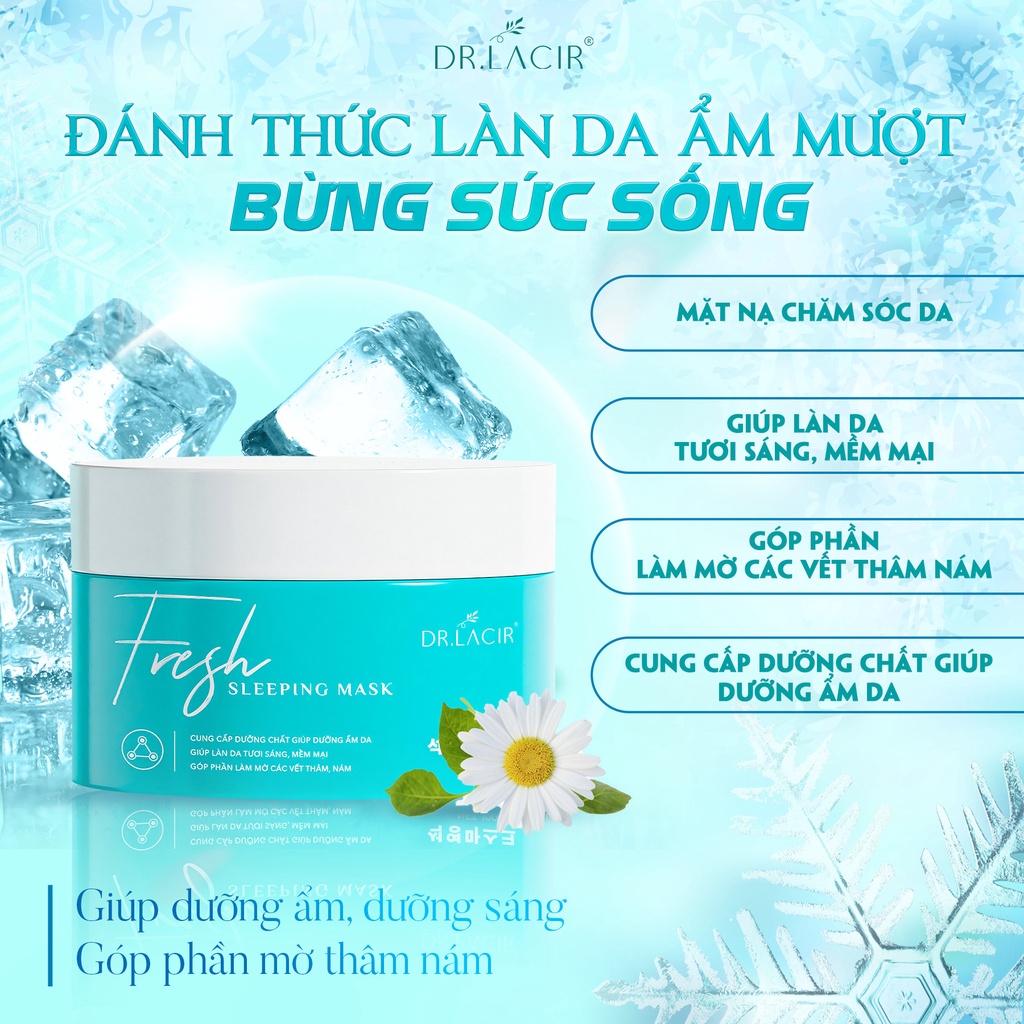 Mặt Nạ Thạch Anh Tươi Drlacir,Hộp 100ml -Giúp cấp ẩm da, phục hồi da,chống lão hóa