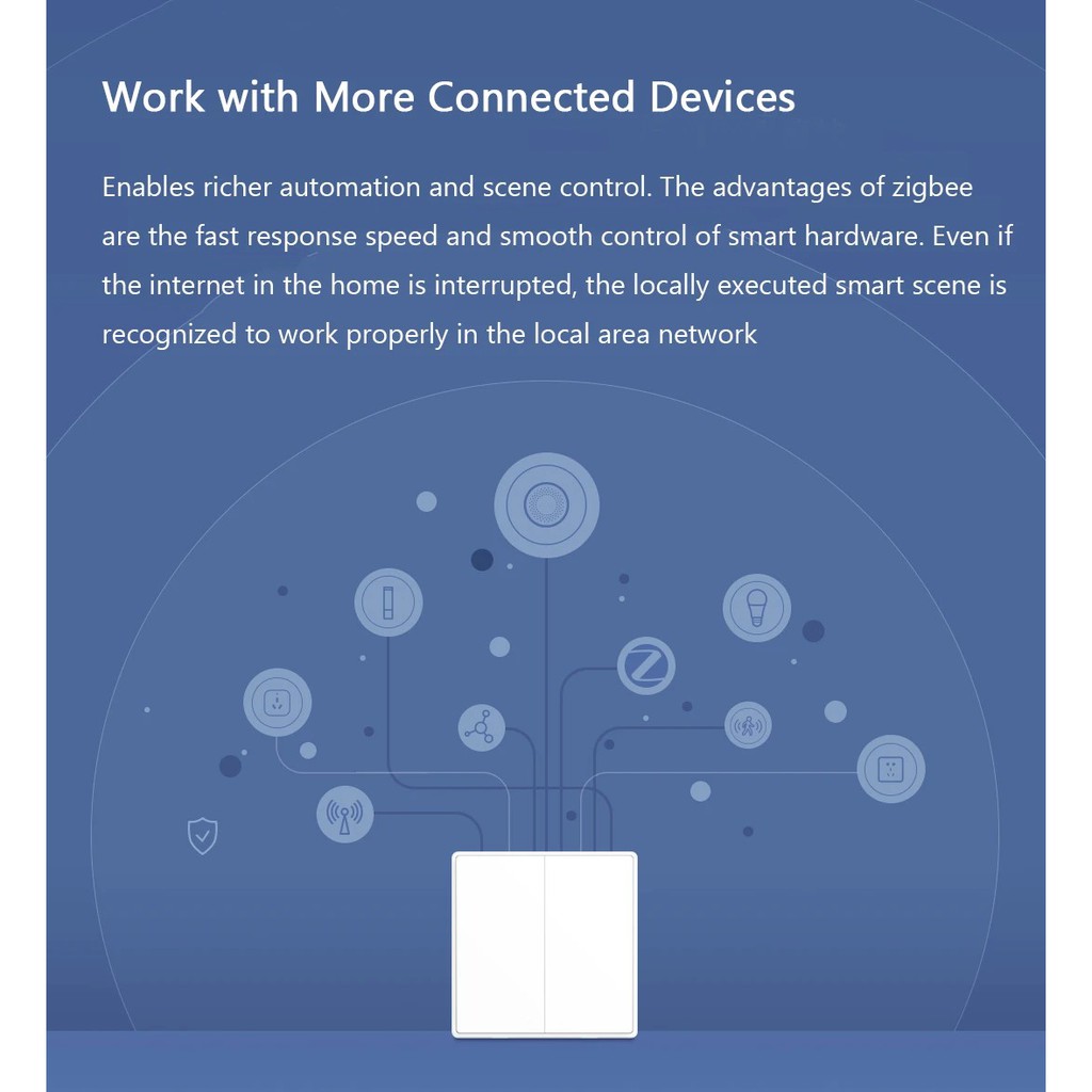 Công tắc dán tường Aqara D1 Zigbee 3.0 - thông minh, không dây, tương thích Mihome và Apple HomeKit