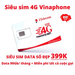 [SIM SỐ CHỌN 399K] Sim 4G ITELECOM Mạng VINAPHONE Gói Cước MAY-V77 => FREE Tháng Đầu 3GB/Ngày + Miễn Phí 20ph Nội Mạng