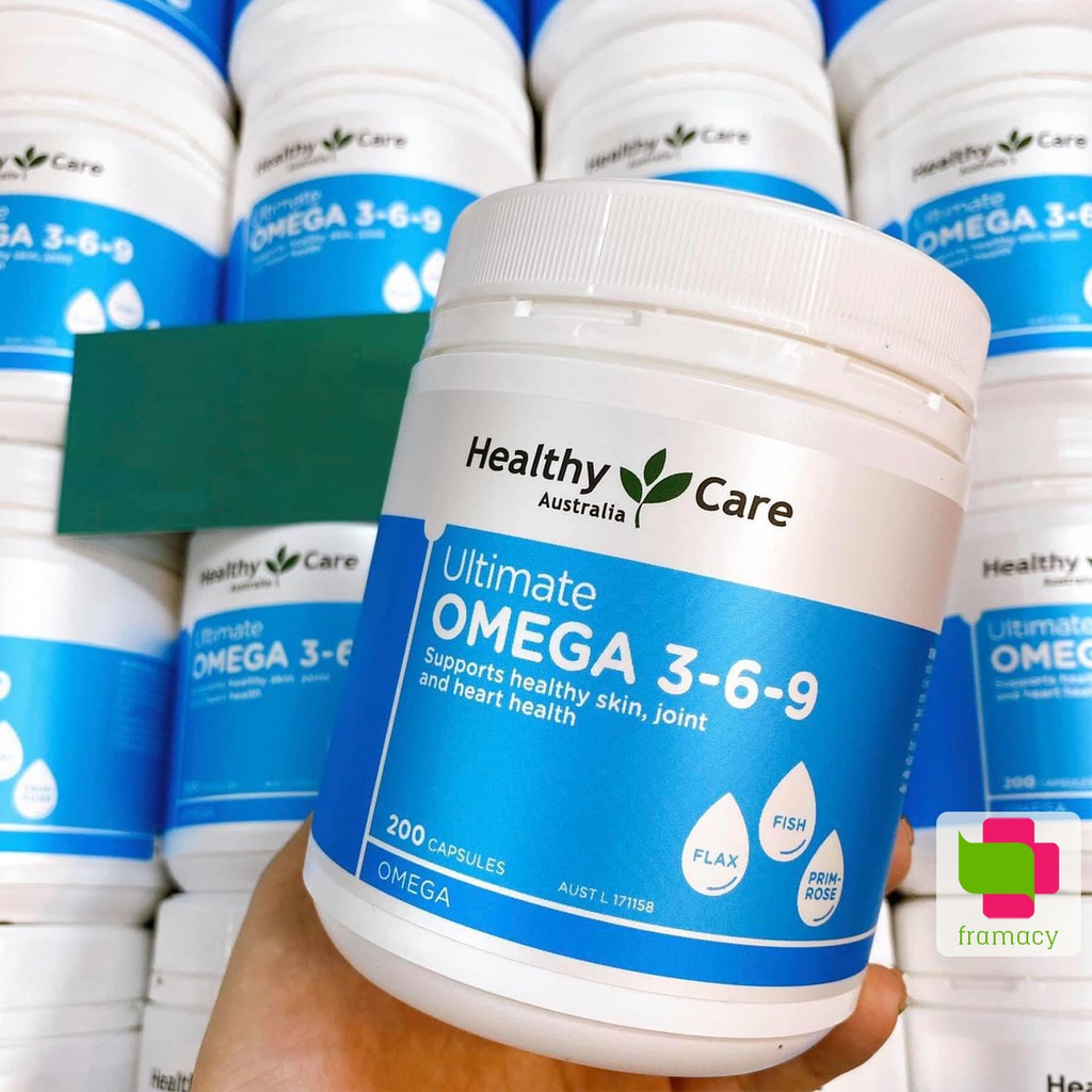 Viên uống Healthy Care Ultimate Omega 3 6 9, Úc (200v) làm đẹp da móng tóc, hỗ trợ tim mạch người lớn và trẻ trên 2 tuổi