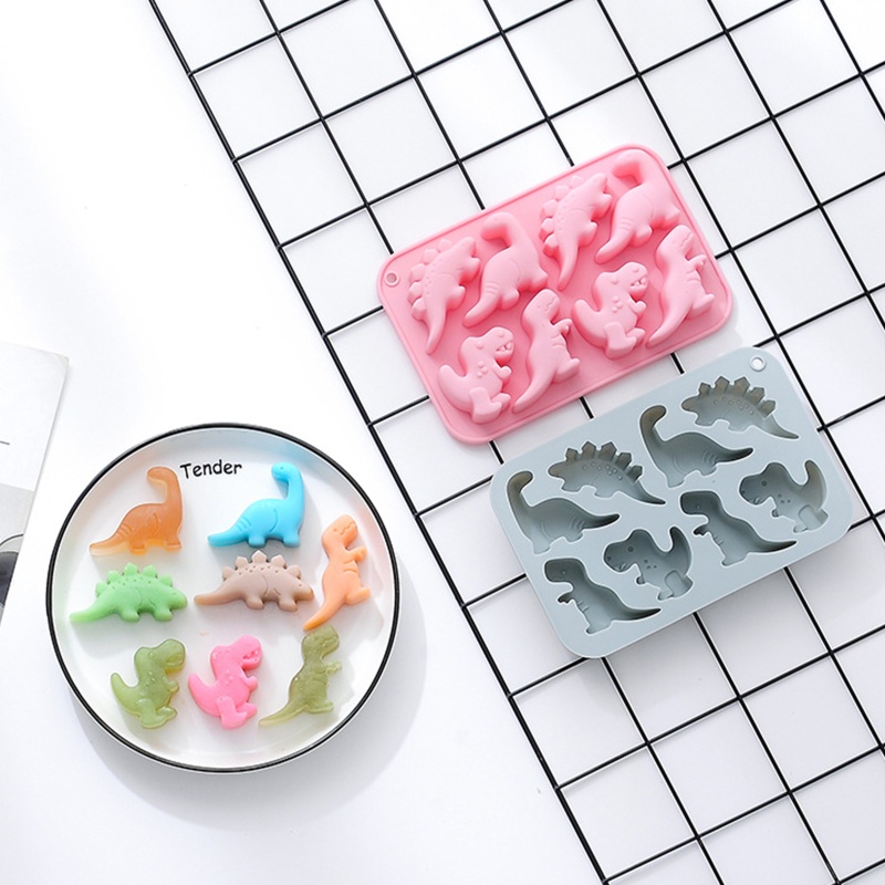 Khuôn silicon làm bánh hình khủng long hoạt hình DIY