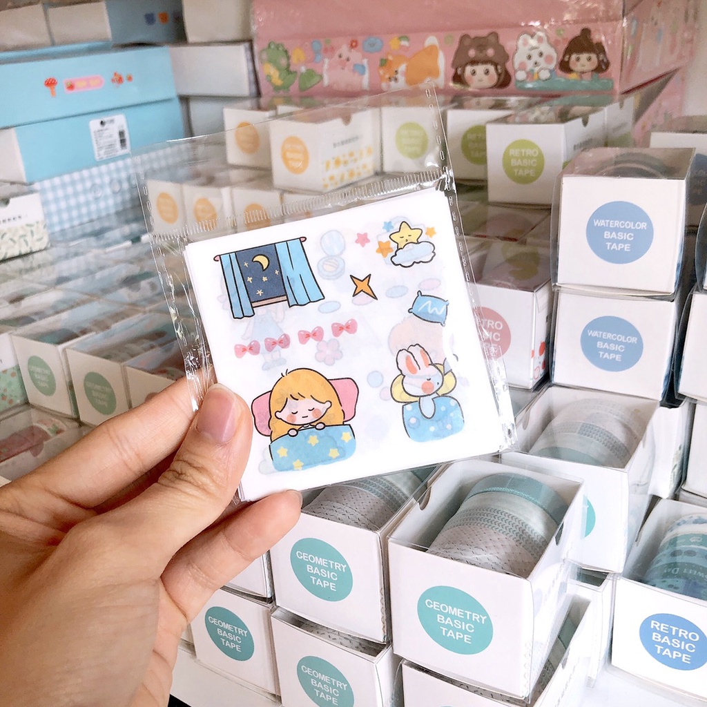 Hình dán sticker em bé siêu cute túi 25 miếng nhỏ trang trí sổ tay, máy tính, laptop, góc học tập