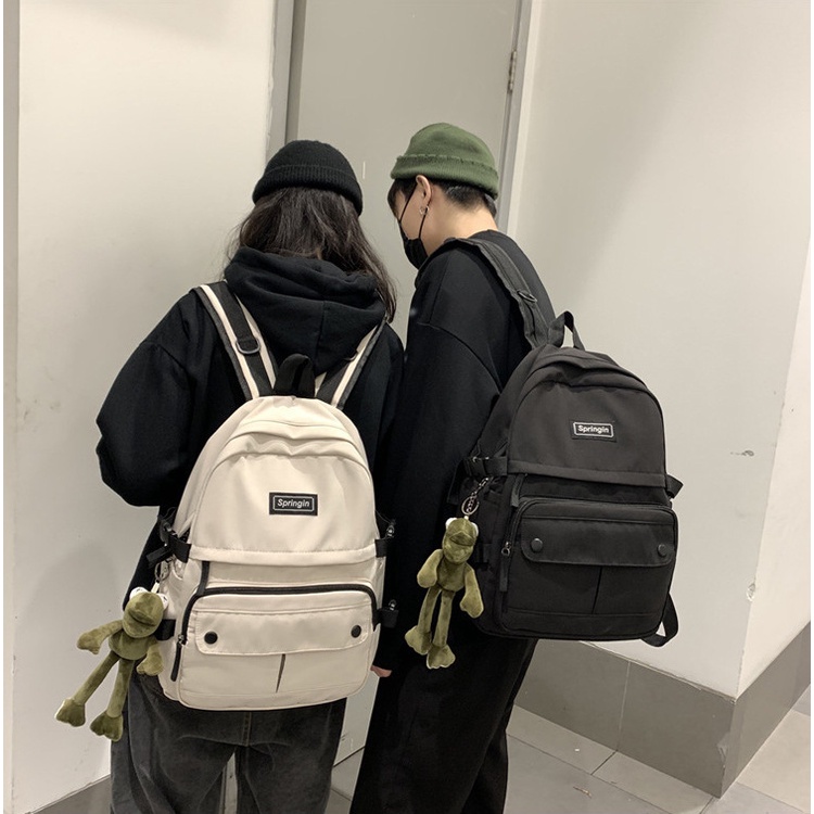 Balo Nam Nữ Thời Trang Springin 2 Màu Basic, Balo Mang Đi Học Đi Chơi