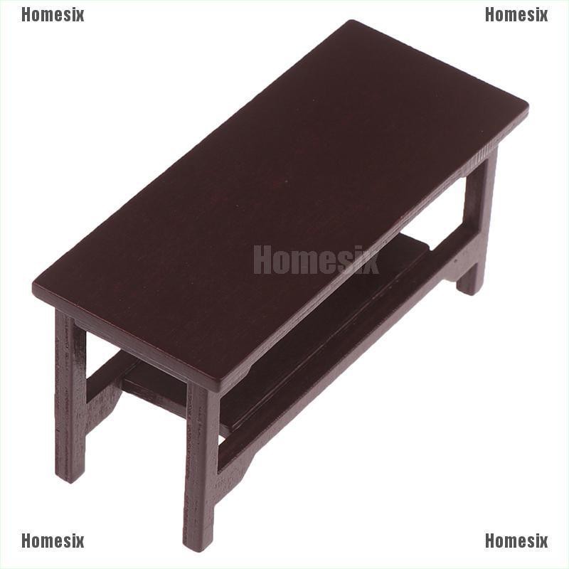 [HoMSI] 1/12 Dollhouse Miniature Retro Wooden Coffee Table Furniture Toys Accessories SUU