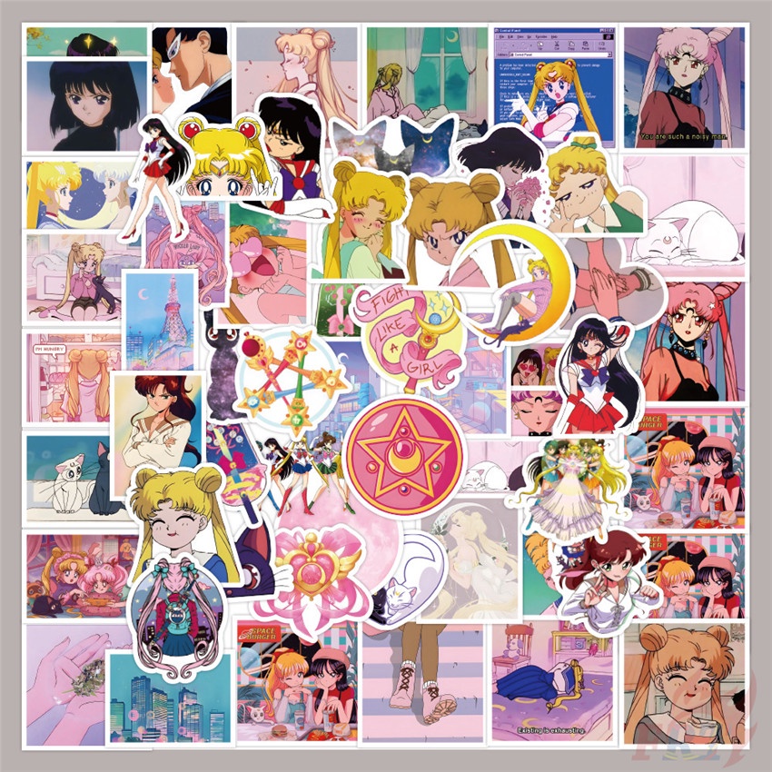 56 Cái / Bộ ☆ Hình Dán Thủy Thủ Mặt Trăng ☆ Sticker Dán Tường Chống Thấm Nước Thời Trang