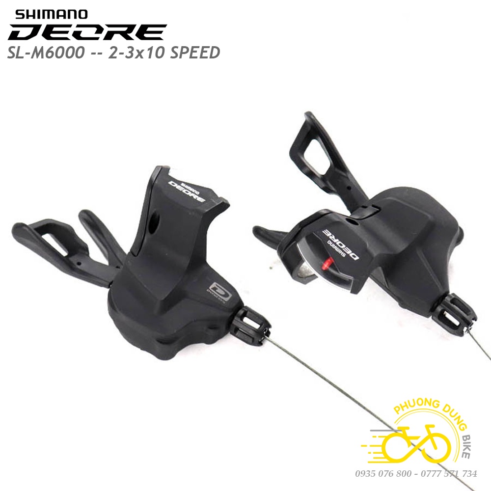 Tay đề bấm xả xe đạp SHIMANO DEORE SL M6000 2/3x10 Speed - Hàng Chính Hãng