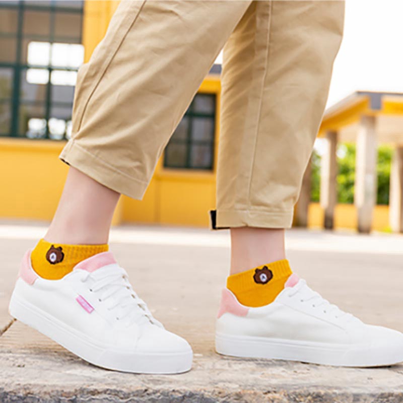 10 Đôi vớ cotton cổ thuyền thoáng khí cho nữ