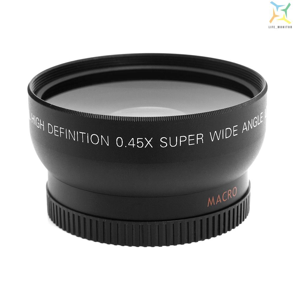 Ống Kính Góc Rộng 52mm 0.45x Kèm Nắp Đậy Cho Máy Ảnh Canon Nikon Sony Pentax 52mm Dslr