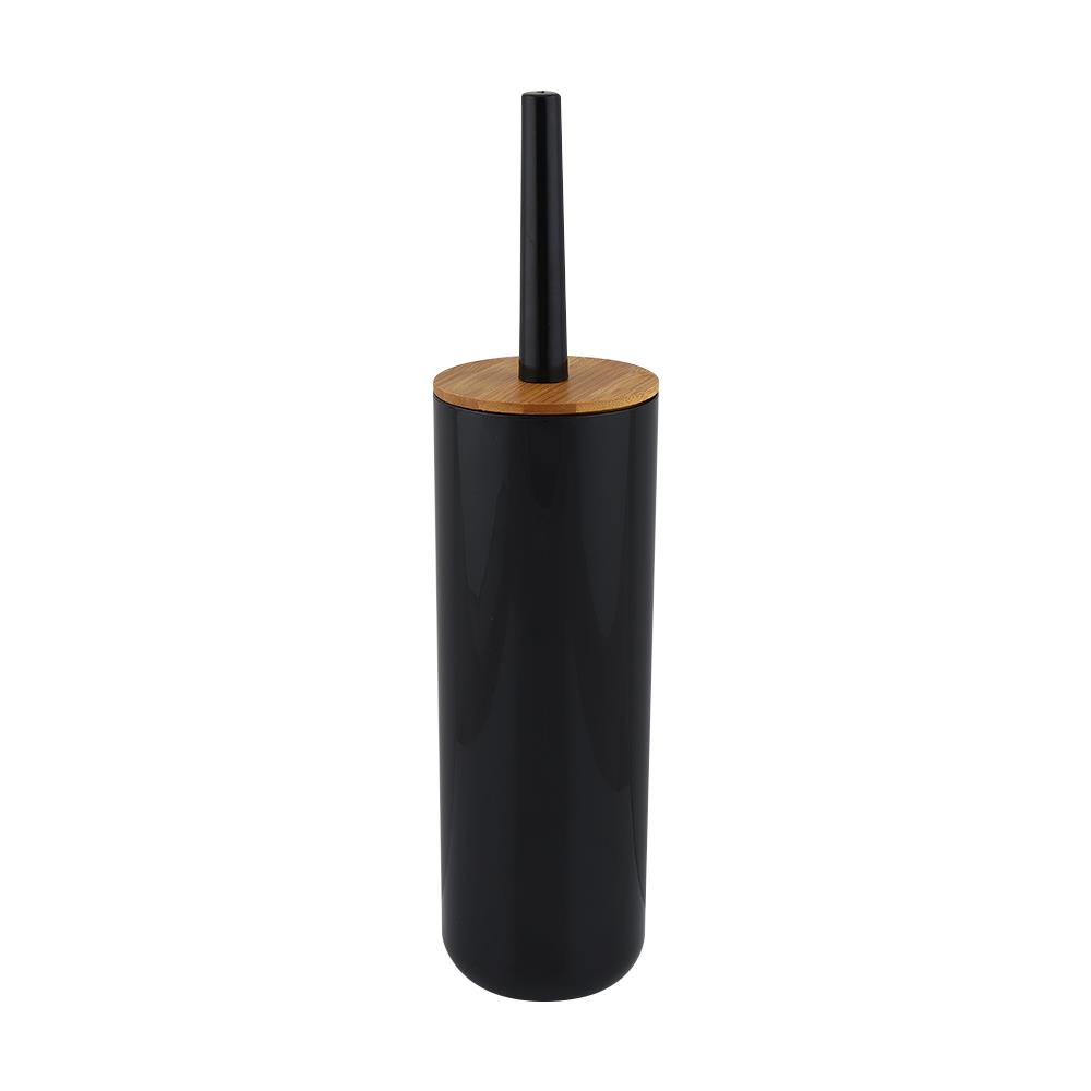 HomeBase ACCO Bộ bàn chải chà bồn cầu Mokumoku bằng nhựa 9.1x9.1x37.2cm màu đen