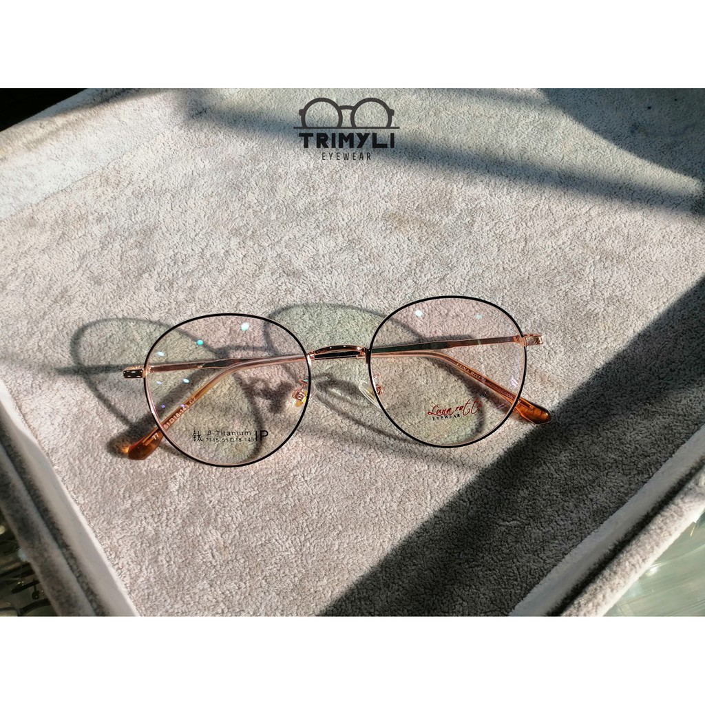 Gọng kính cận kim loại nam nữ viền mảnh 7715 Trimyli Eyewear - Gọng cận Nobita dáng tròn