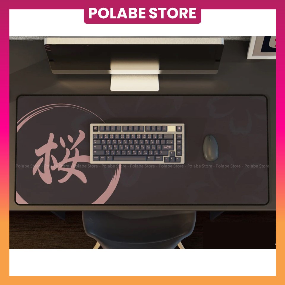 DESKMAT DARK BLOSSOM Clone lót chuột cỡ lớn lót bàn phím kích thước 90x40cm dày 4mm Deskpad bàn di chuột - Polabe Store
