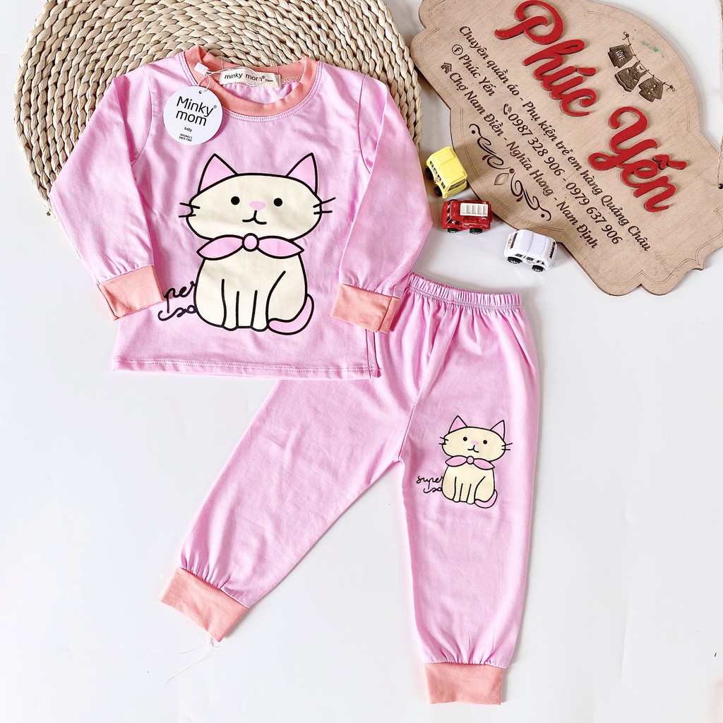 Sale !!! Bộ Dài  Minky Mom Cotton 100 % In Họa Tiết Ngựa Trắng-Super ( Sz 7-19kg) (SP001329)