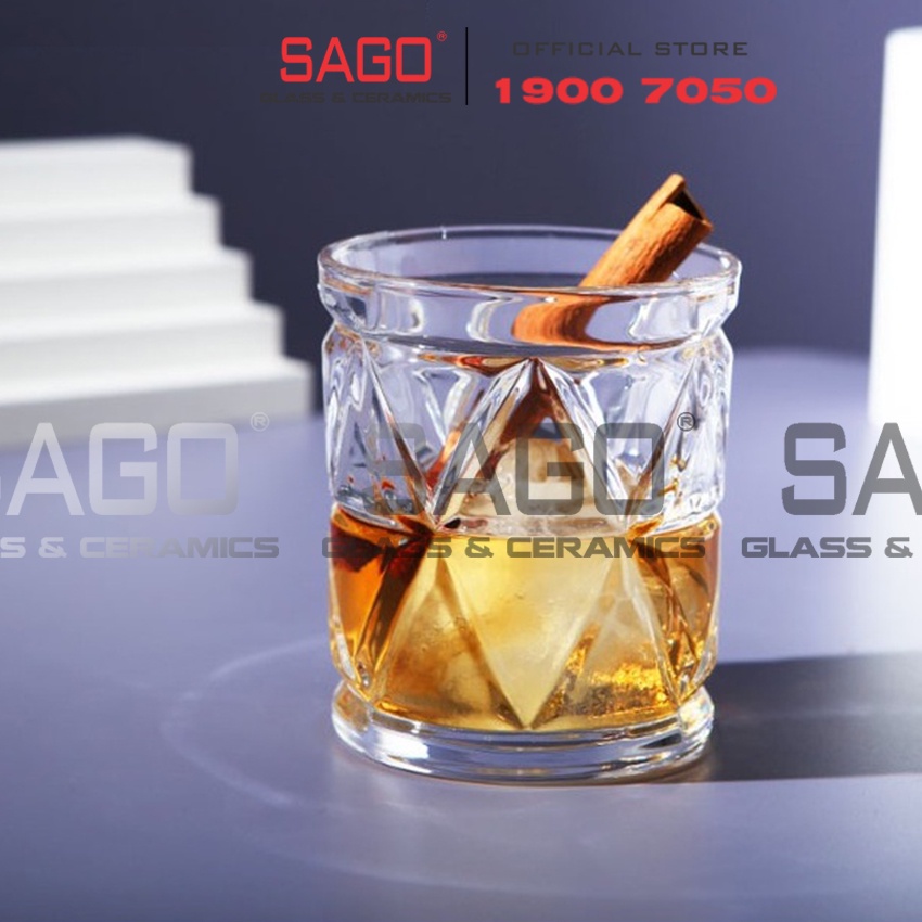 Ly Thủy Tinh Deli Vintage Rock Glass 340ml | Thủy Tinh Cao Cấp