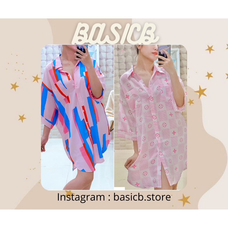 Đầm ngủ lụa Man-gồ mặc nhà cổ sơmi form to dành cho chị em bigsize/mẹ bỉm sau sinh/bà bầu- họa tiết dễ thương