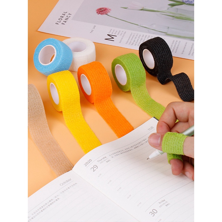 Uningt 1 Roll 2.5cm*4.6m Self Adhesive Elastic Bandage 4.6m Colorful Sports Wrap Tape For Finger Joint Knee Tape