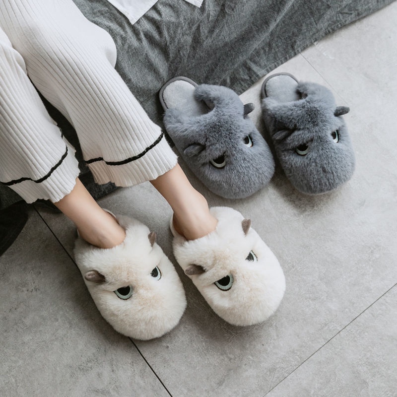Dép bông đi trong nhà giữ ấm mùa đông họa tiết hoạt hình dễ thương cho nam nữ
